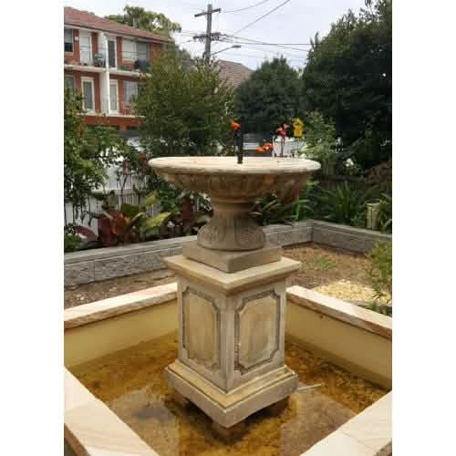 Rafina Concrete Bird Bath Fountain - 110cm H