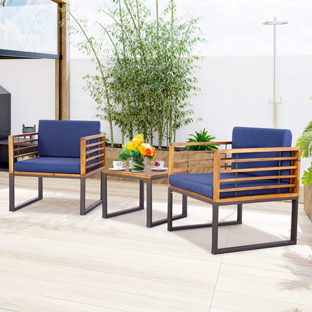 Eira Outdoor Conversation Set w/Cushioned Armchairs