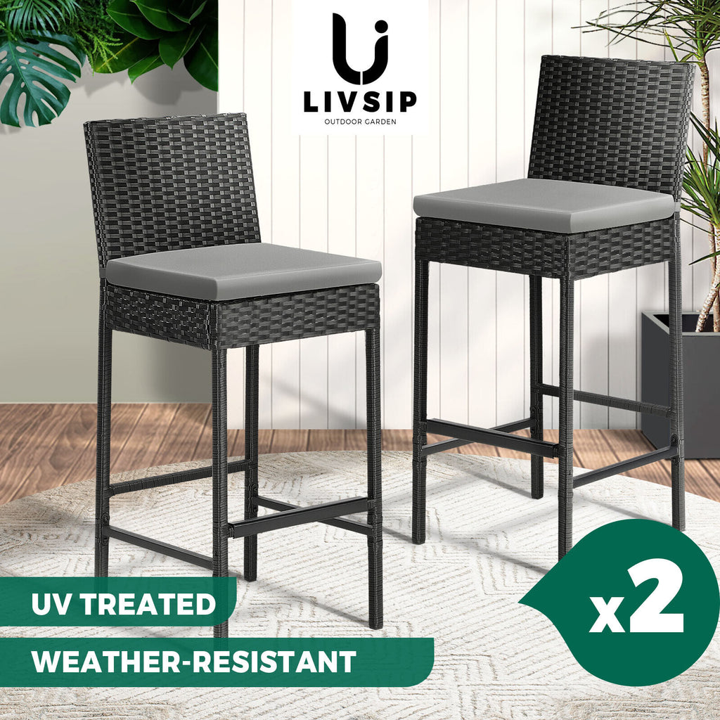 Remy Rattan Outdoor Bar Table + 2 Stools