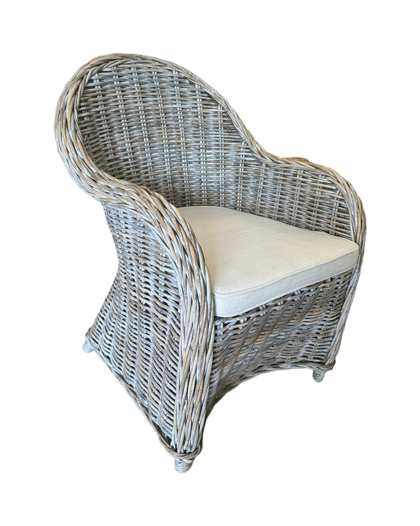 Aversa Hand Woven Cane Armchair - White or Grey