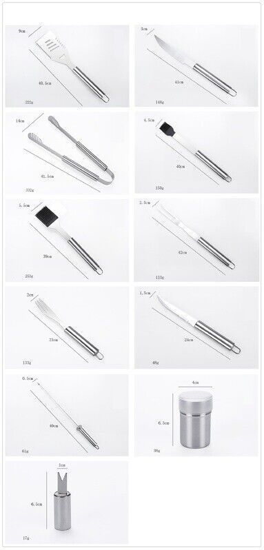 BBQ Tool Set Stainless Steel - 25 pcs