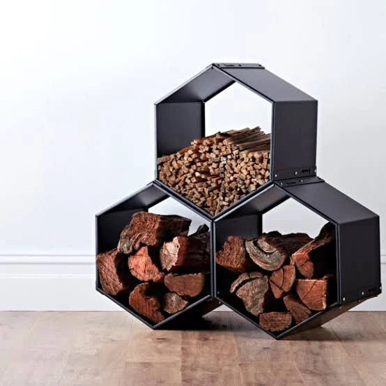 Mandala Hexagonal Firewood Storage Holder