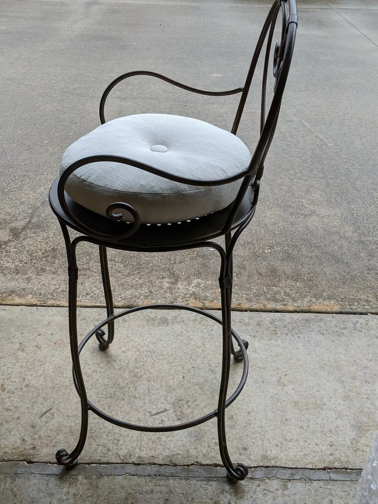 Manon Traditional Wrought Iron Bistro Chair.Bar. Antique Brown