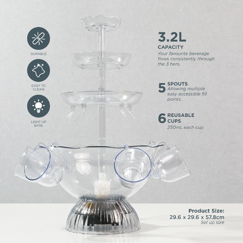 Celeste Party Drinking Fountain with Lights