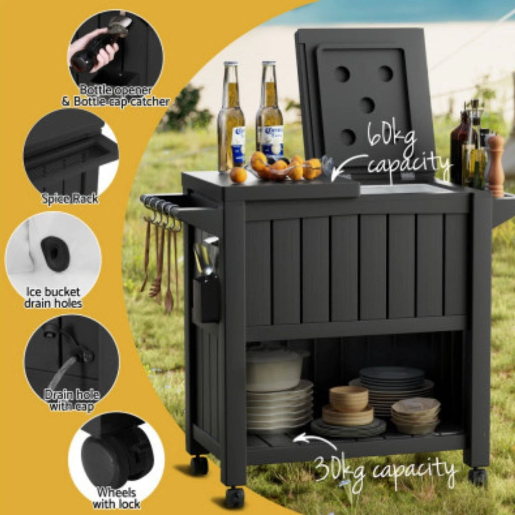 Fava 80L Rolling Ice Bucket/Cooler & Storage Cabinet Box