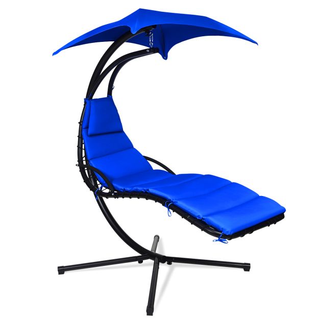 Tizia Hanging Lounger w/Canopy & Built-in Pillow. 3 Cols