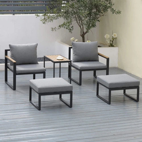 Sanovo 5-Piece Charcoal Outdoor Patio Set