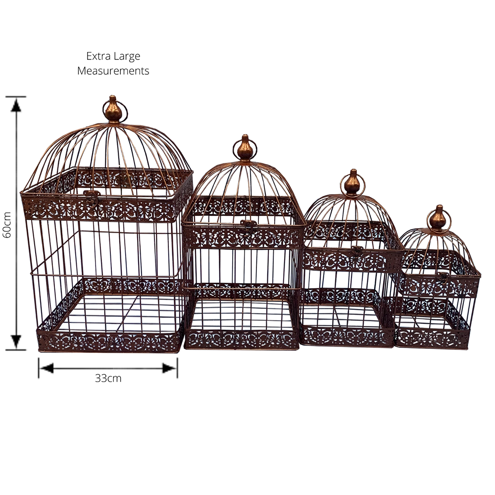 Kamuna Set of 4 Square Bird Cages/Plant Holders