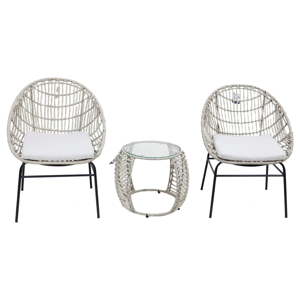 Ardeche 3 pc Wicker Chair & Table Set