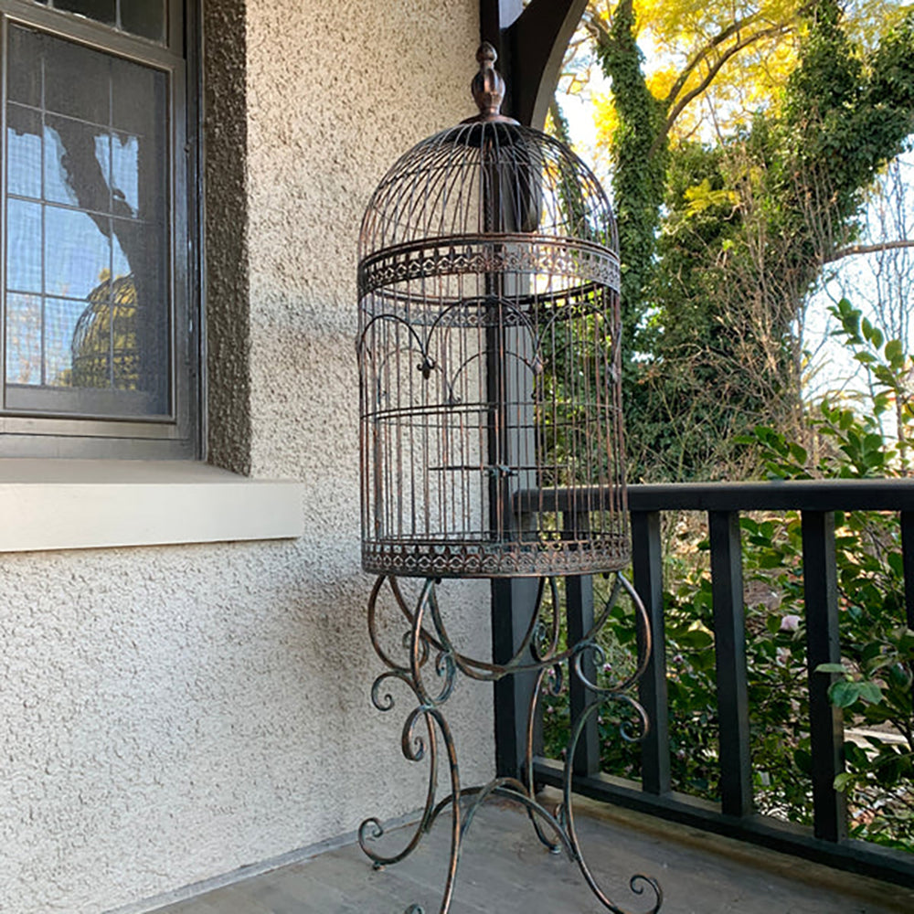 Loretta Ornamenta Birdcage Antique Verdi Bronze - 60x60x194cm high