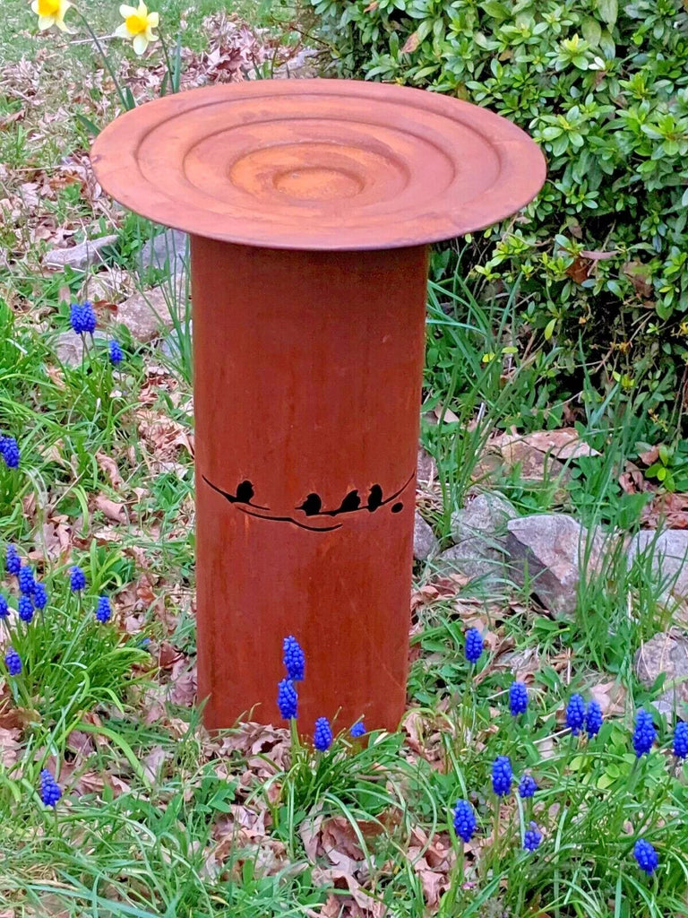 Saint Floret Bird Bath/Feeder. 80cm. Rust