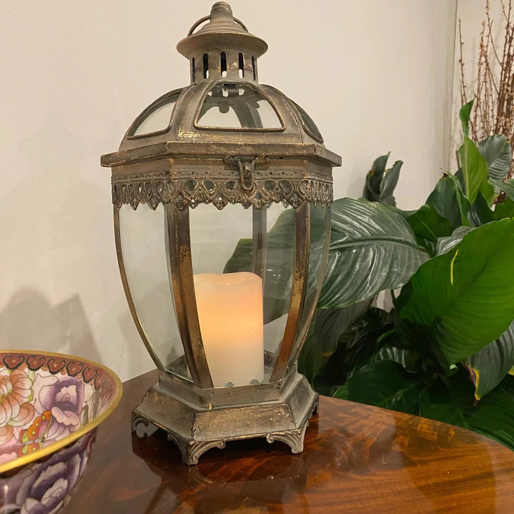 Cyria Metal Lantern with Glass