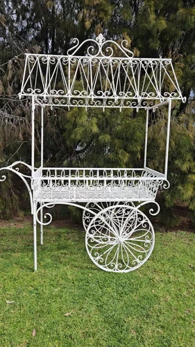 Entendu Country Big French White Flower Cart