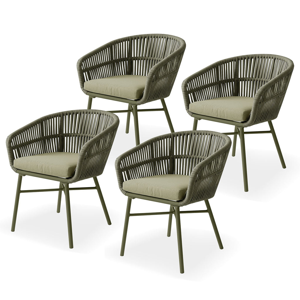 Brienz Rope Outdoor Dining Chairs. Set of 4. 4 Colours