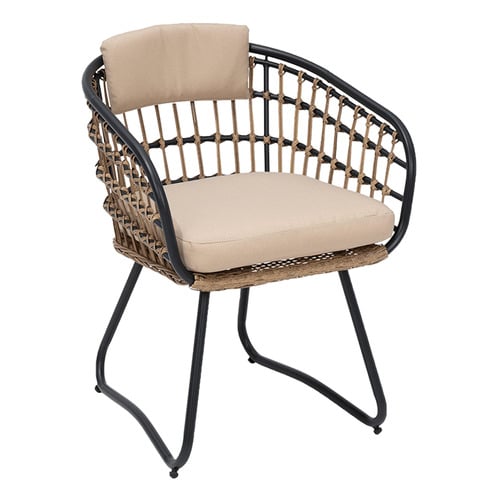 Riva Beige Rattan Outdoor Dining Chairs (Set of 2)