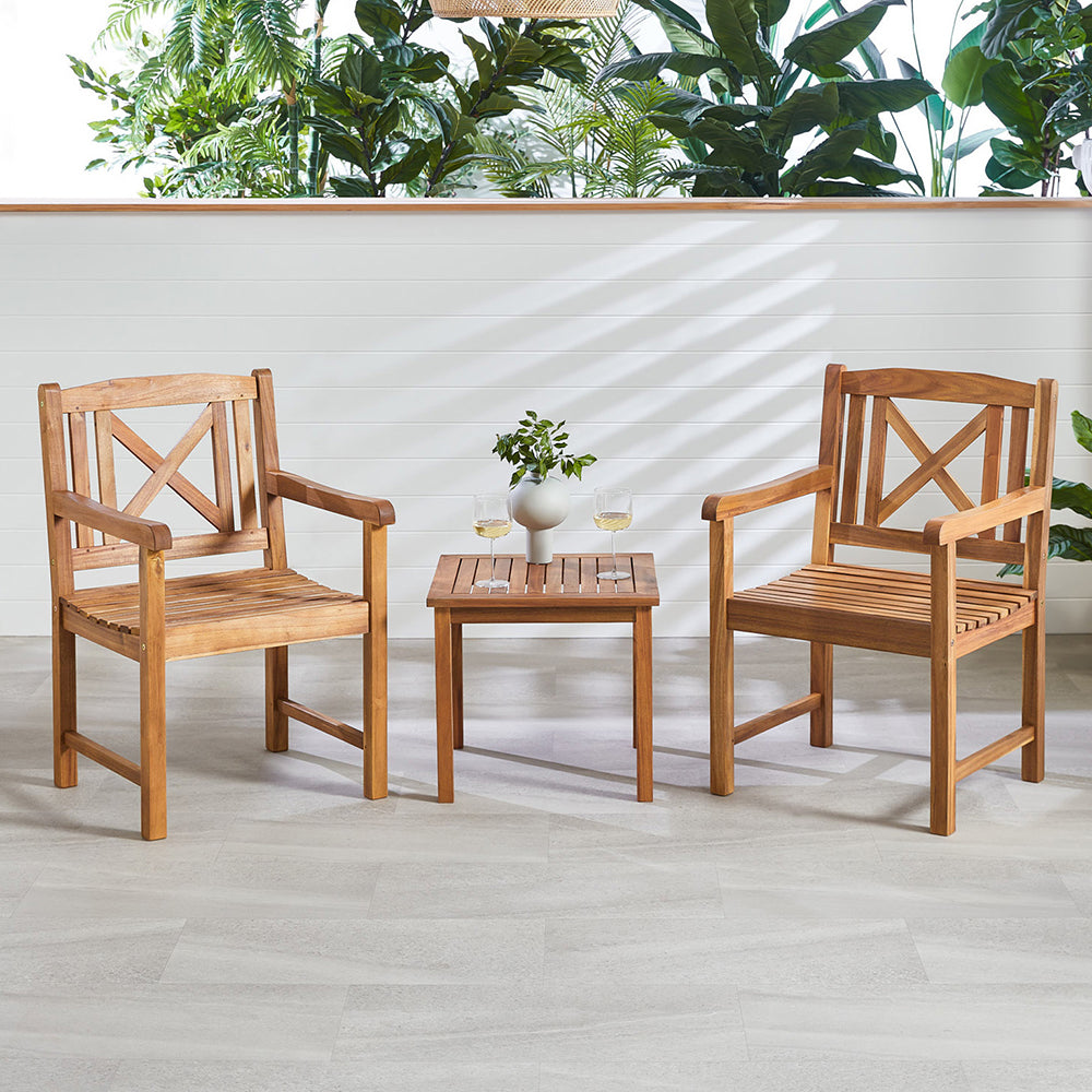 Santa Gabriela 3pc Acacia Wood Bistro Set