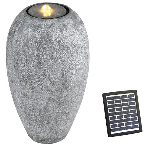 Mancini Sculptural Vase-Style Solar Water Fountain