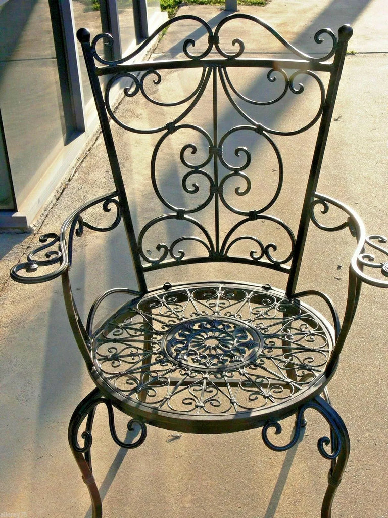 Moulins Wrought Iron Garden Armchair - Black Silver