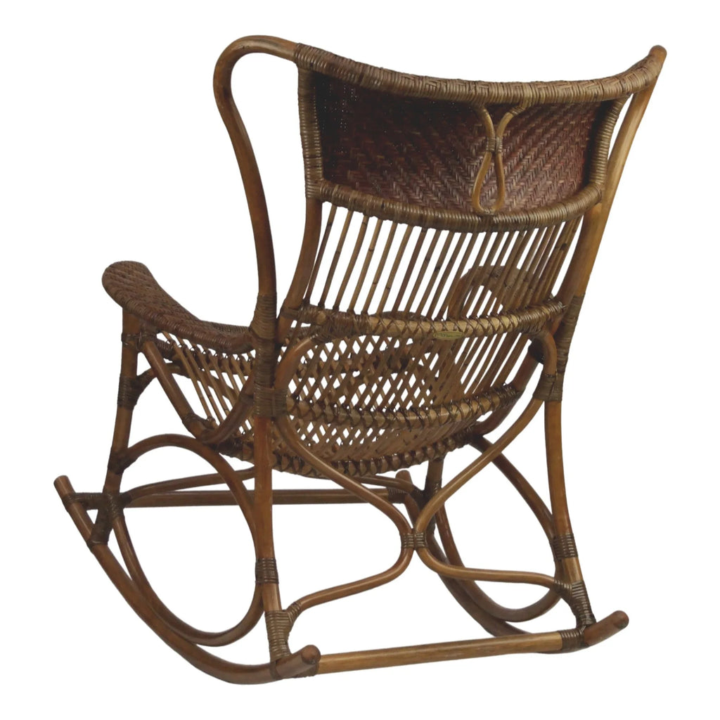 Aivara Rattan Rocking Chair, Antique Brown