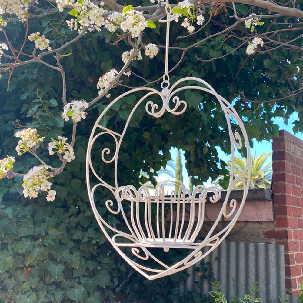 Cerisa Hanging Pot Plant - Rustic Cream. 2 Sizes