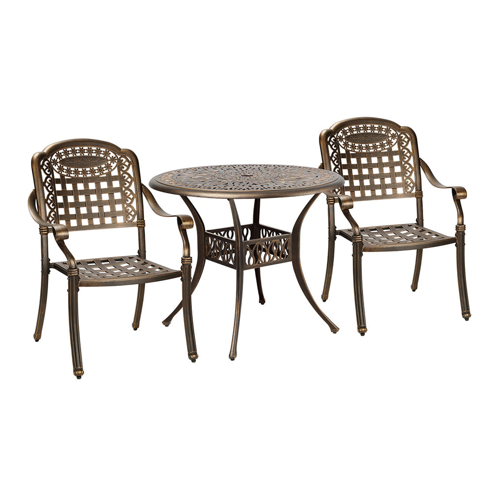 Asha 3pc Aluminium Outdoor Bistro Set