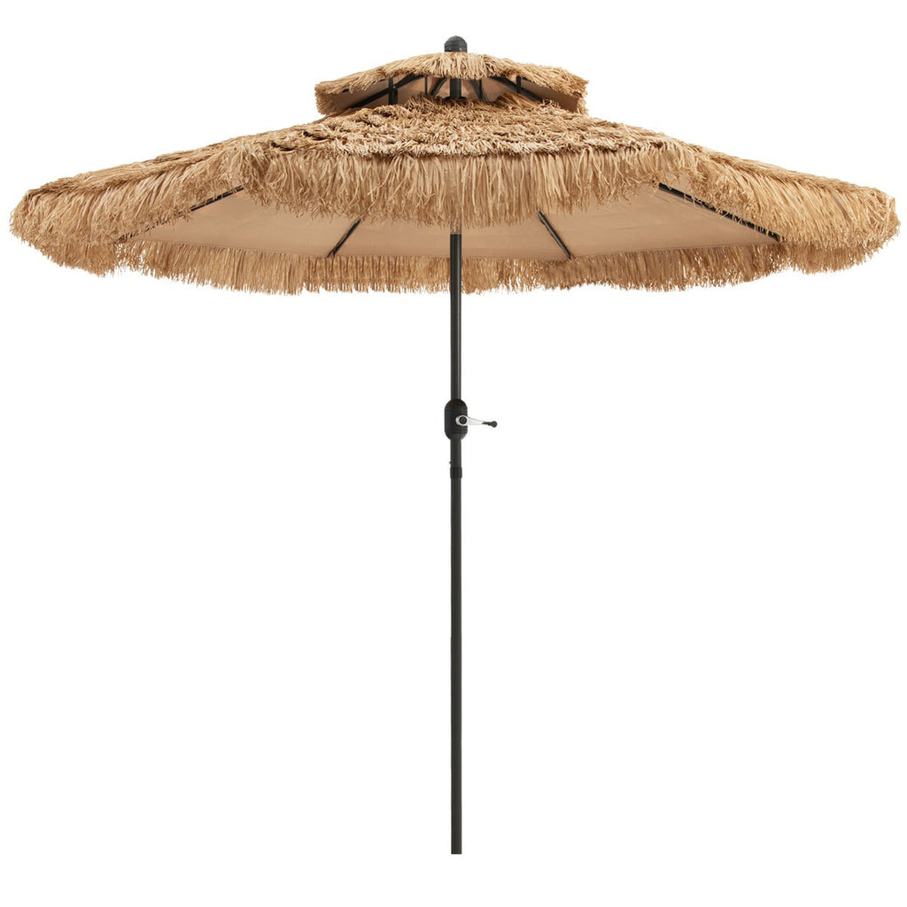 Laguna Thatched Tiki Umbrella with 8 Ribs &Tilt Adjustment for Beach