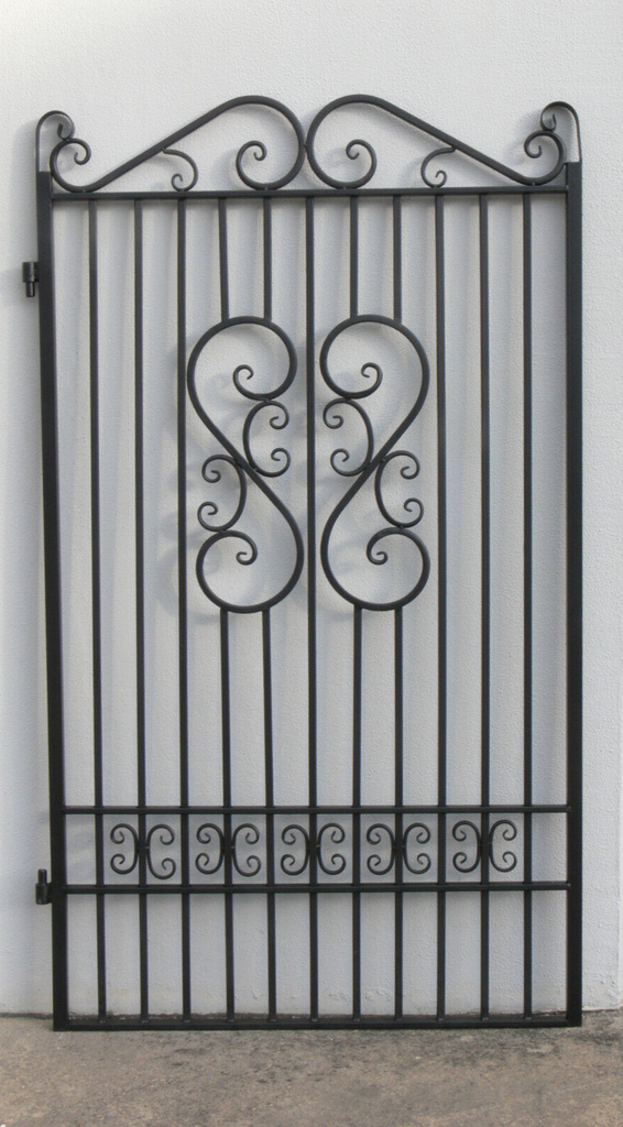 Rochelle Black Wrought Iron Gate 191cm H x 117.5cm W