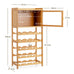 Selia 20-Bottle Bamboo Wine Rack Cabinet with Glass Hanger