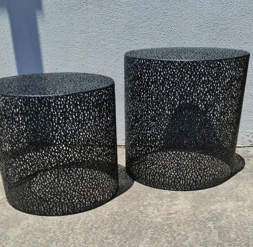 Valery Set of 2 Round Black Coffee Tables
