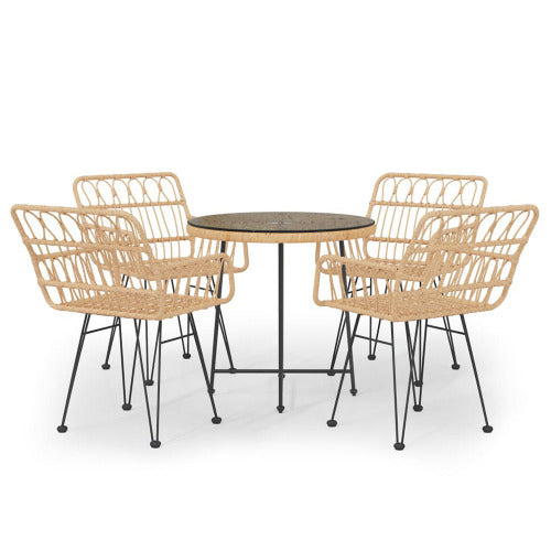 Fina Garden Rattan Dining Set - 3pcs, 5pcs