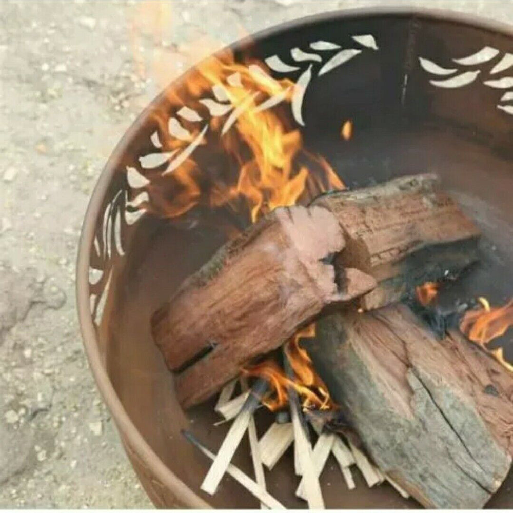 Lyra Round Rust-Finish Steel Firepit