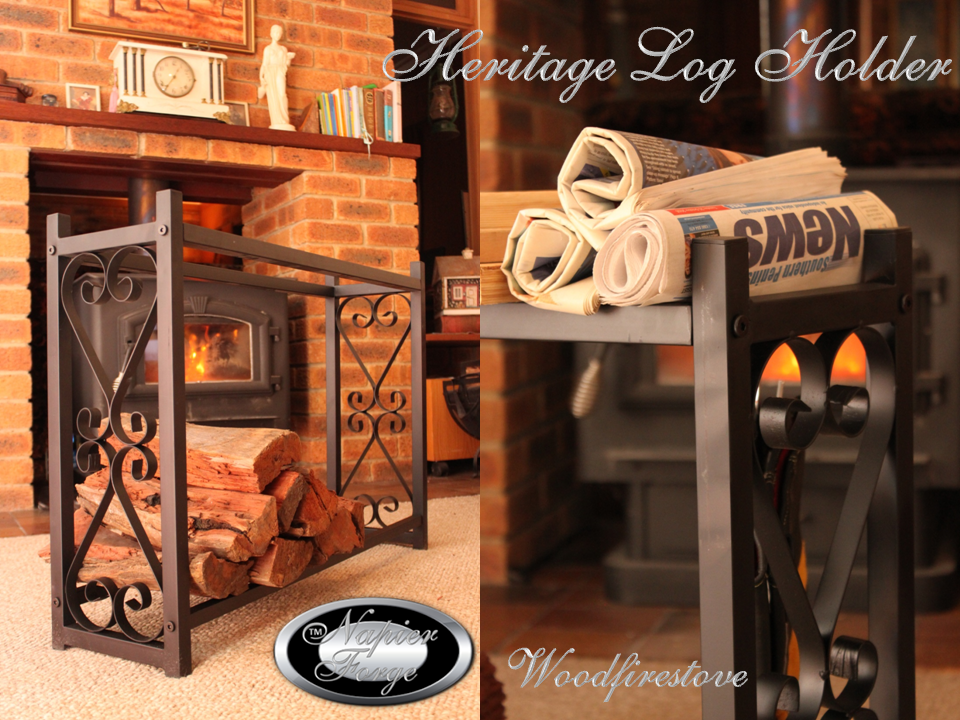 Cast Iron Firewood Storage Rack/Wood Log Holder