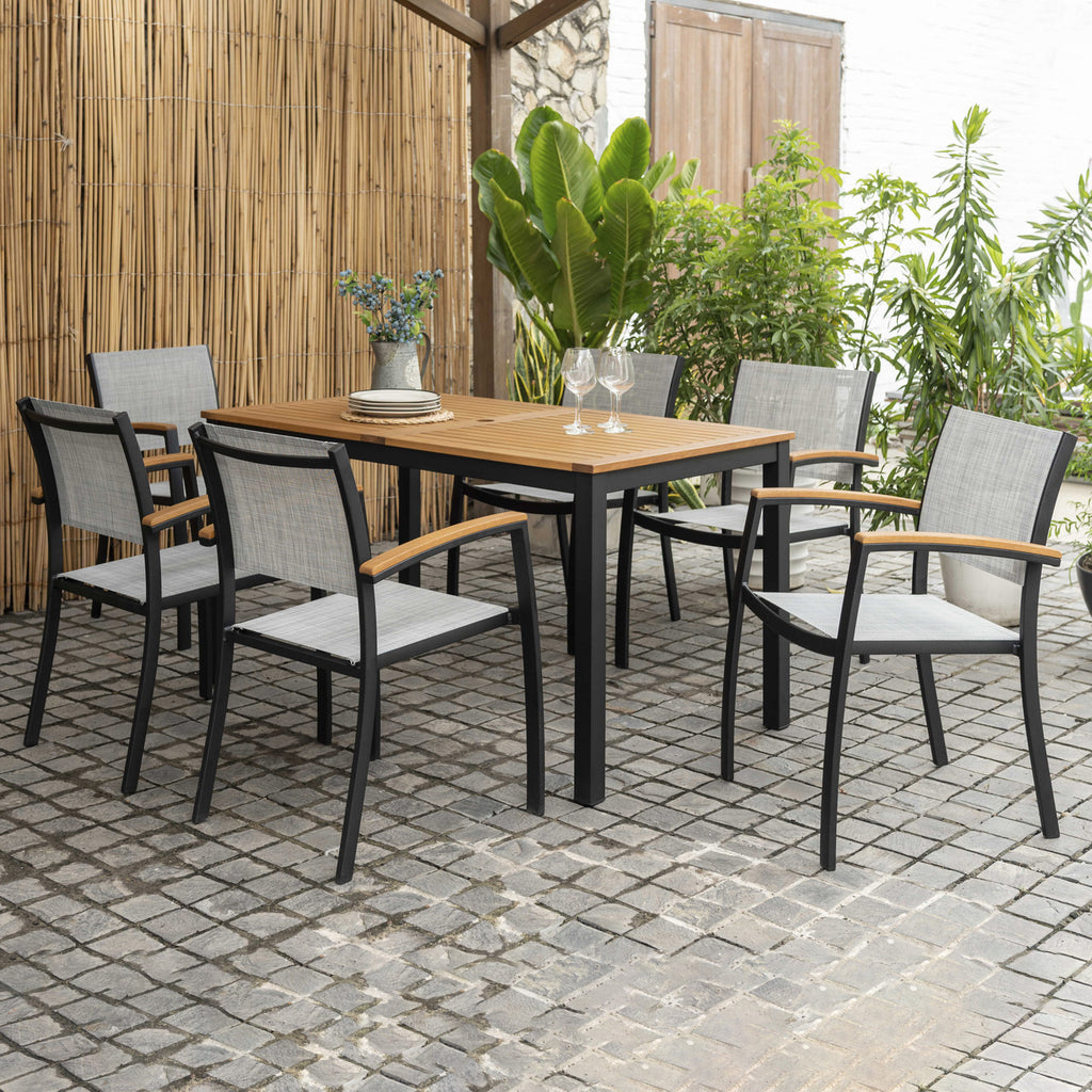 Khalana 6pc Outdoor Dining Table & Sling Chair Set