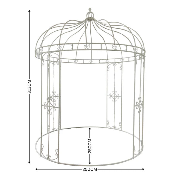 Tiziana Arch Round MetalGazebo in Cream