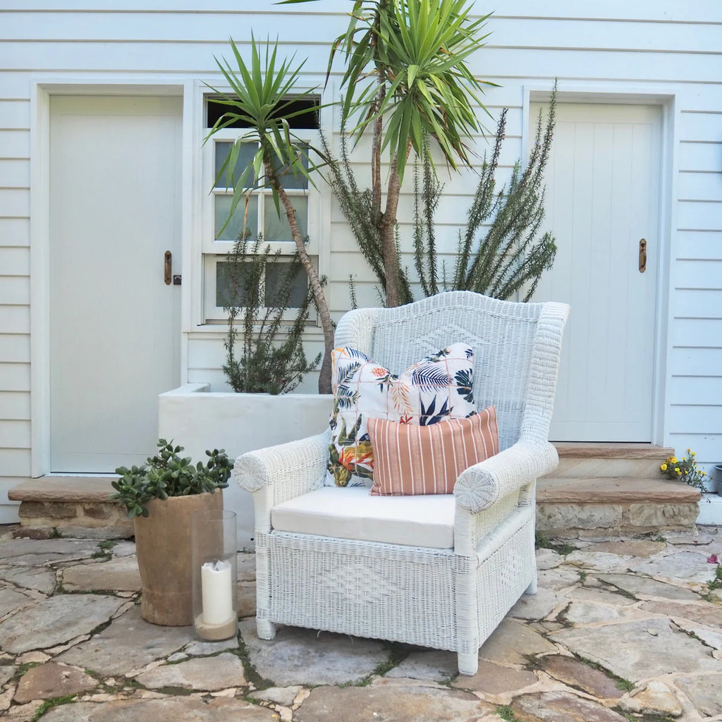Palm Beach Classic Wingback Woven Cane Chair