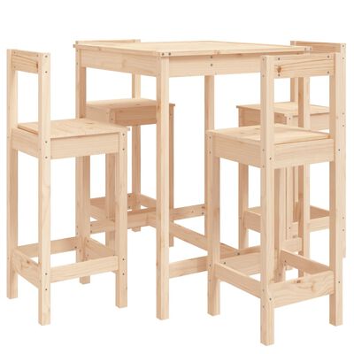 Briony 5pc Garden Bar Set in Solid Pine - 4 Colours