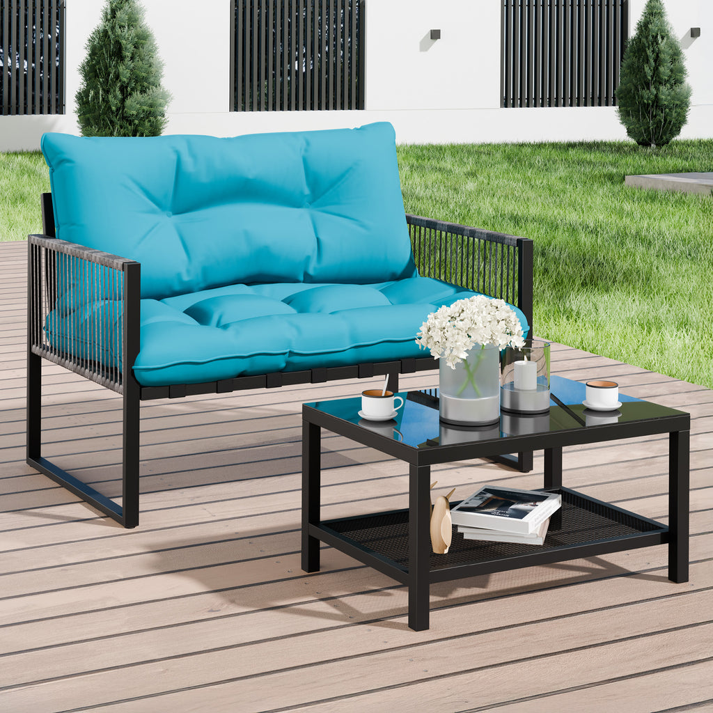 Benita 2 Seater Outdoor Lounge Set w/Table
