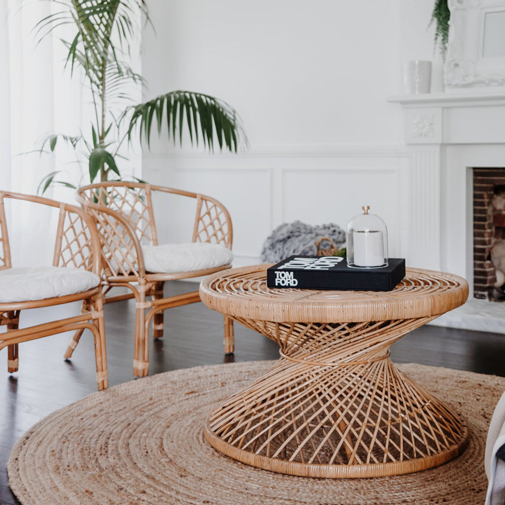 Chara Rattan Cross Woven Coffee Table