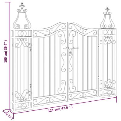 Rinji Ornamental Garden Gate - Wrought Iron  5 Sizes