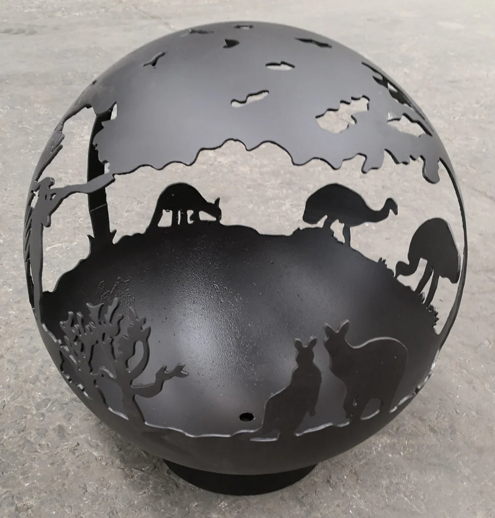 Australian Artistic Firepit Sphere- 50cm Steel