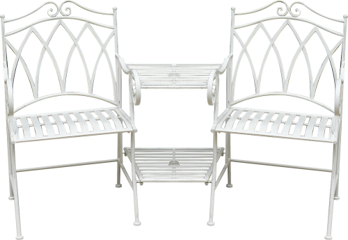 Lanciano 3pc Wrought Iron Table & Chairs. Sage or White