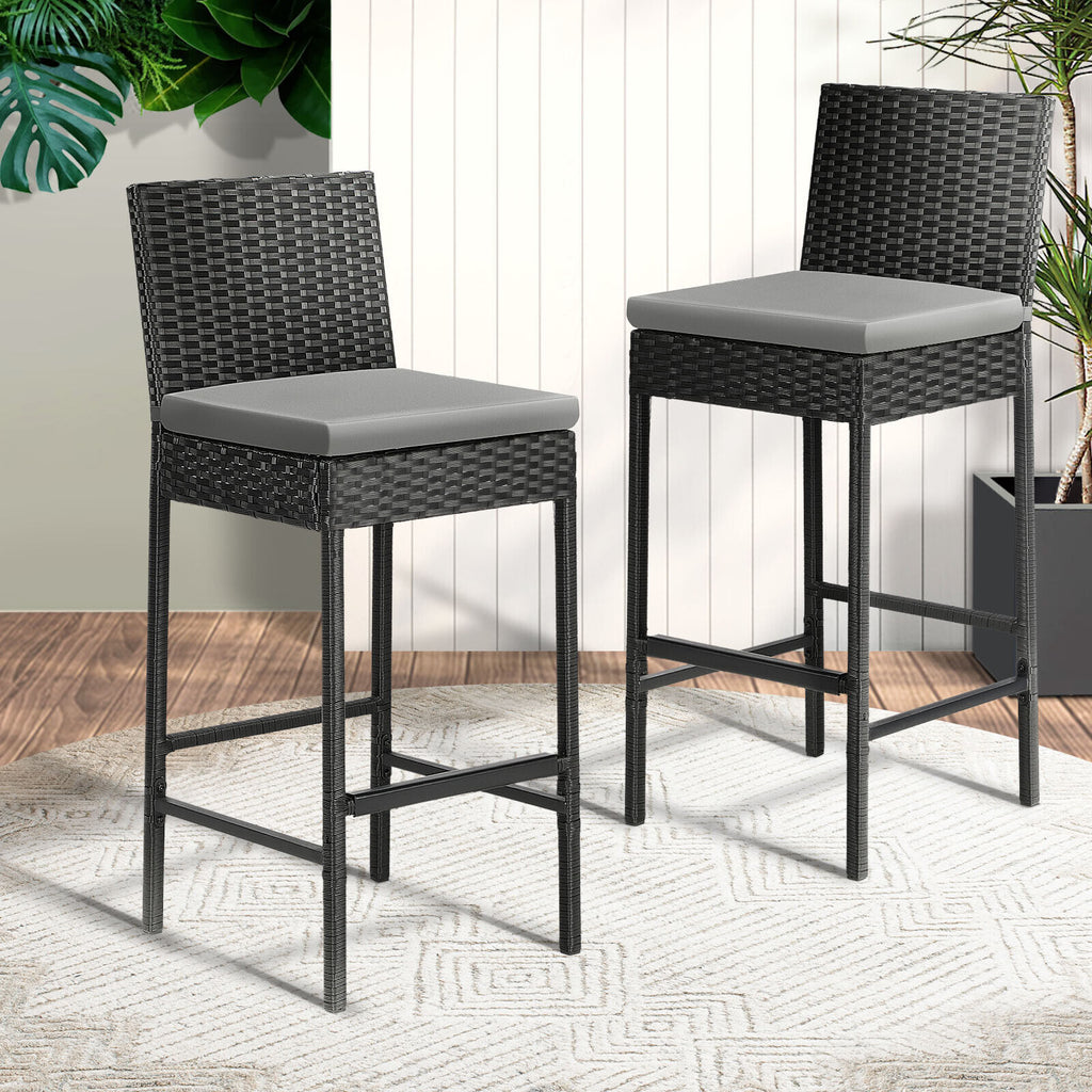 Remy Rattan Outdoor Bar Table + 2 Stools