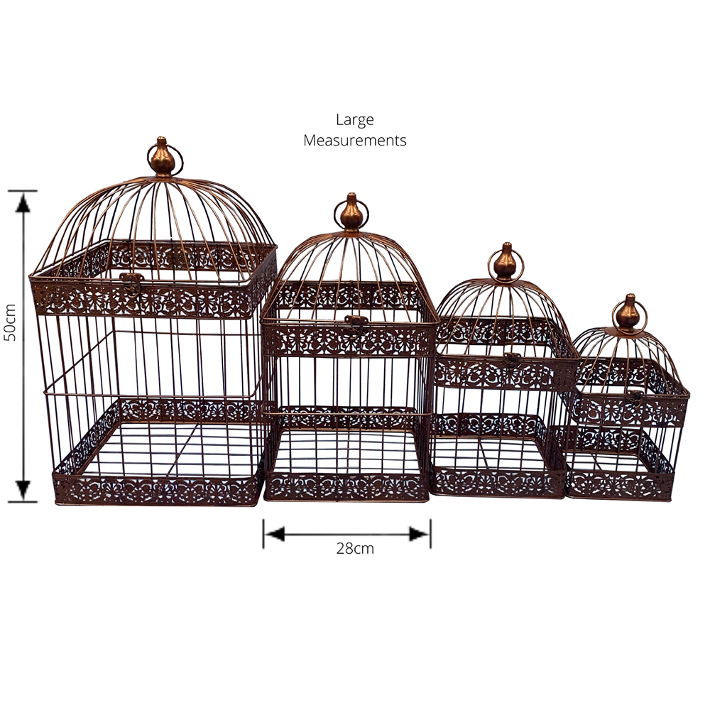 Kamuna Set of 4 Square Bird Cages/Plant Holders