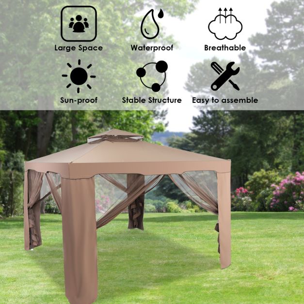 Socorro 3M X 3M Outdoor Canopy Gazebo w/Mosquito Netting