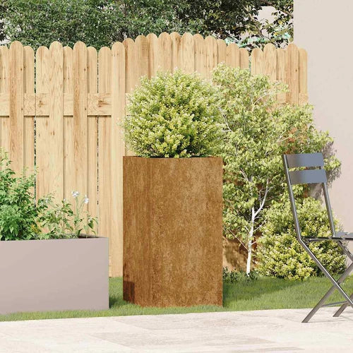 Altamura Weathering Steel Planter. 40x40x80 cm