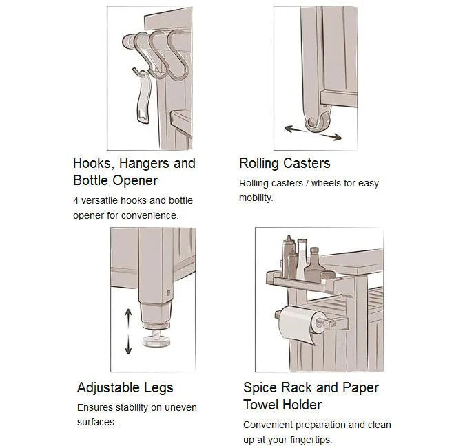 Rialto Outdoor BBQ Prep Bench & Storage Unit