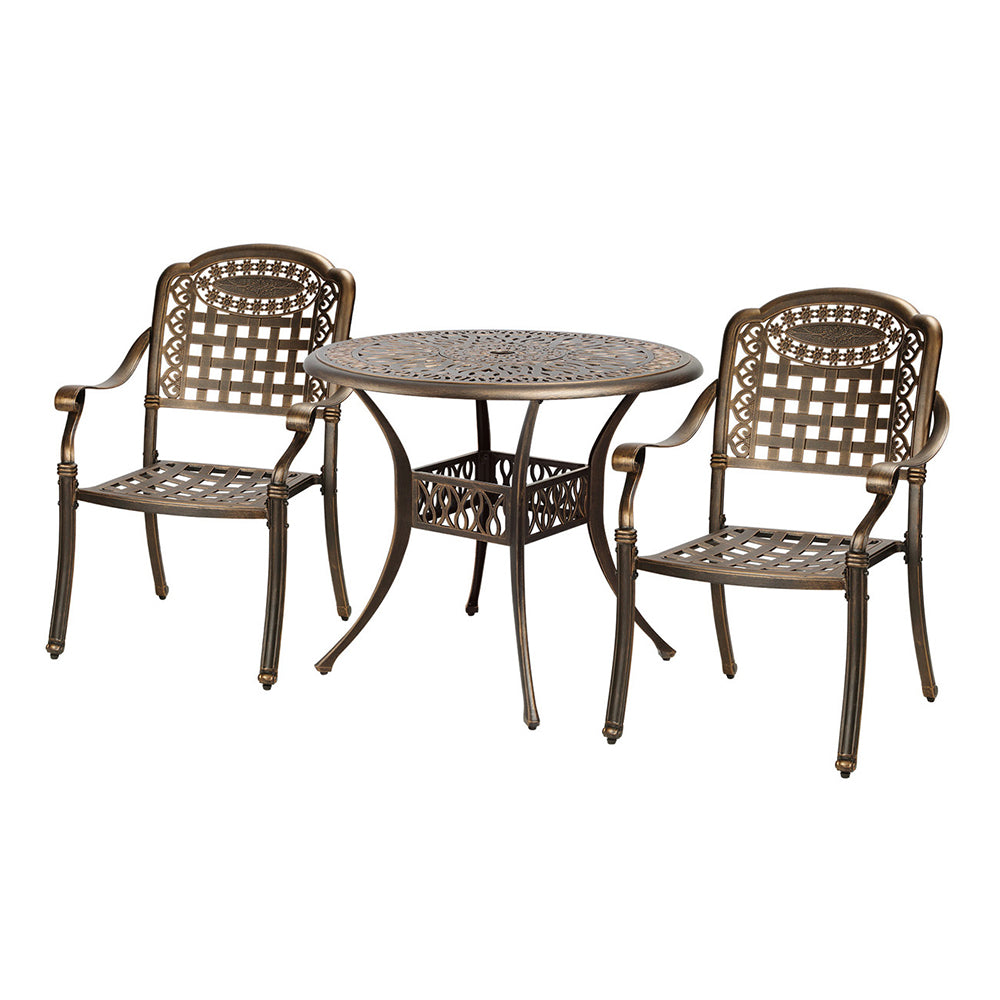Asha 3pc Aluminium Outdoor Bistro Set