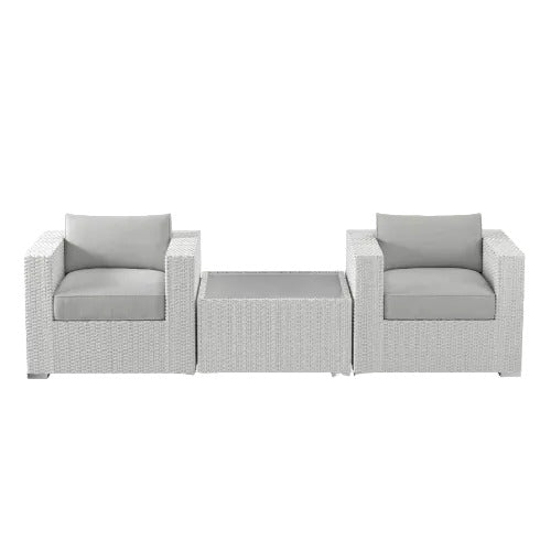 Maritsa White 3pc Rattan Outdoor Setting