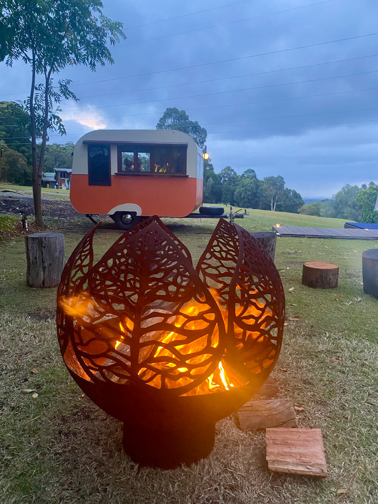 Leaf Design Cast Iron Fire Pit