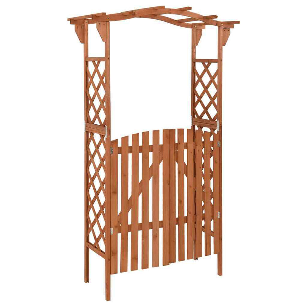 Valentina Wood Pergola with Gate - in Grey or Brown